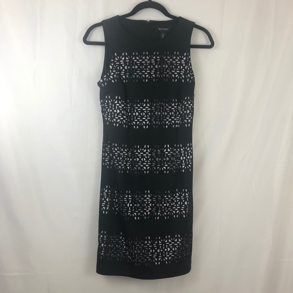 WHBM Sleeveless Textured Cutout Sheath Dress - Picture 2 of 8